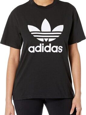 adidas Black T-Shirt with White Trefoil Logo